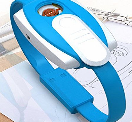 CJOY [New Release] CJOY USB Rechargeable Lighter Electric 2-in-1 Bracelet with Power Bank and Micro USB Cable Android (Blue)